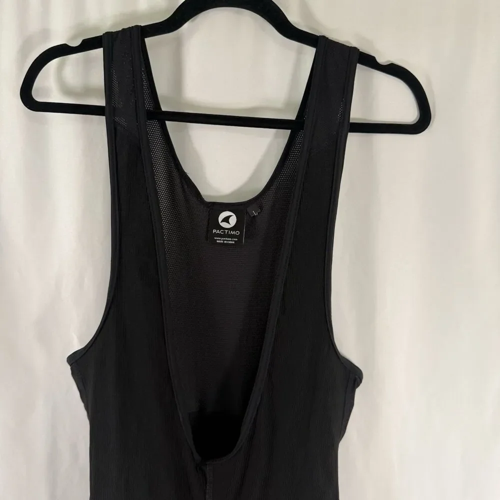 Pactimo Cycling Bib Men's Large Black Ribbed Sleeveless Padded Pullover
